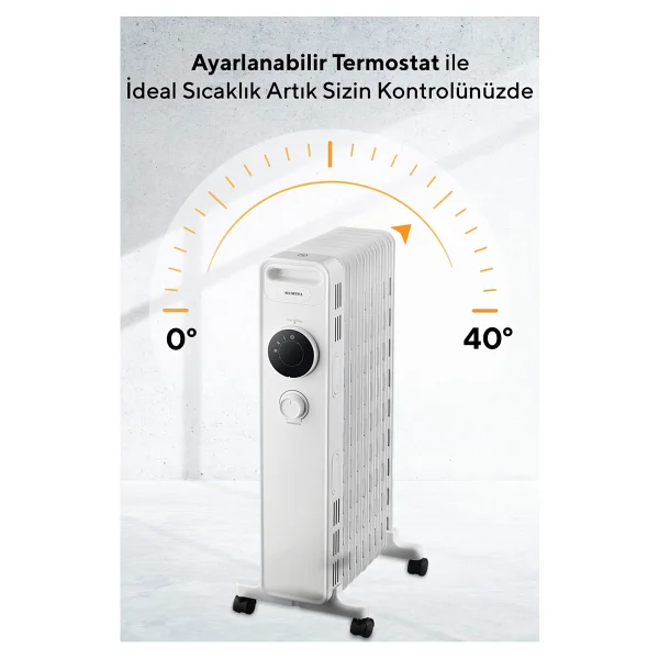 Kumtel Kum1240s 13 Dilim Beyaz 2500 W Yağlı Radyatör - Görsel 8