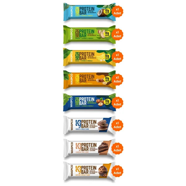 Waspco Protein Bar Karma Paketi 8 Adet (8 Çeşit) - Görsel 3