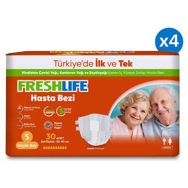 Freshlife Belbantlı Küçük Boy S 30'lu 4 Adet Hasta Bezi - Görsel 2