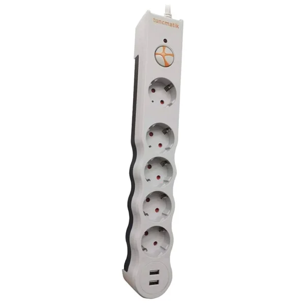 Tunçmatik Powersurge 5 Tsk5015 1050 Joule Usb'li 1.5 M 5'li Akım Korumalı Priz - Görsel 4