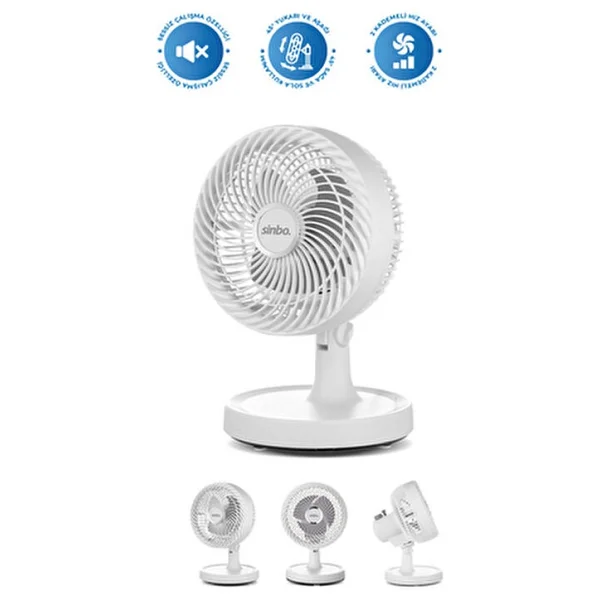 Sinbo Mini Vantilatör Masaüstü 20 W Sessiz Çalışma Özelliği İle 30 Cm Fan Çapı - Görsel 2