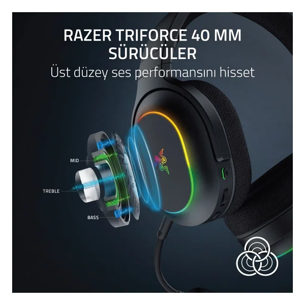 Razer Barracuda X Chroma RGB 7.1 Kablosuz Kulak Üstü Oyuncu Kulaklığı - Görsel 6