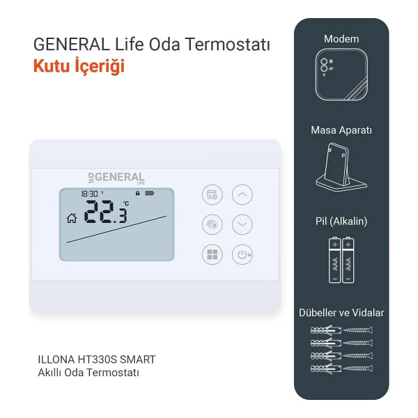 General Life Illona HT330S Rf Smart Kablosuz Dijital Oda Termostatı - Görsel 3