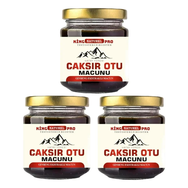King 3 X 240 Gr Pro Naturel Çakşır Otu Macunu Ballı Polenli Güç Ve Kuvvet - 740 Gr - Görsel 3