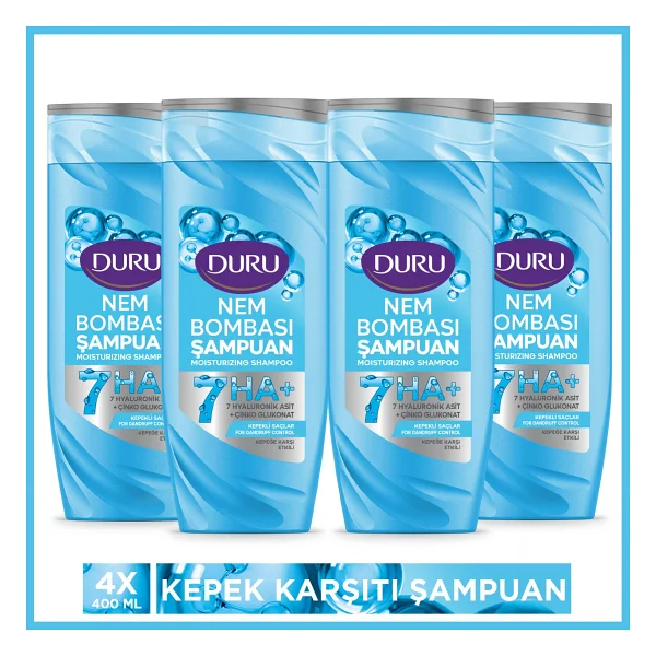 Duru Nem Bombası Kepekli Saçlar Için Kepeğe Karşı Etkili Şampuan 4X400 ml - Görsel 6