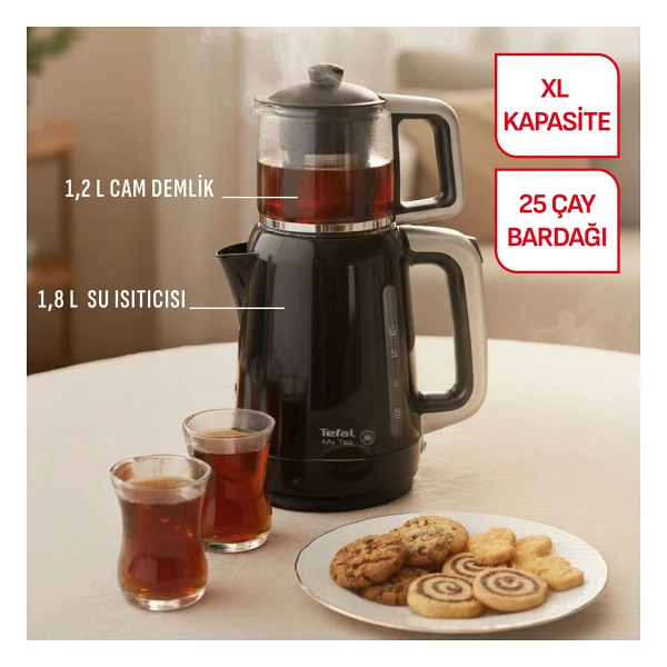 Tefal My Tea Siyah 1500 W Cam Demlikli Çay Makinesi - Görsel 9