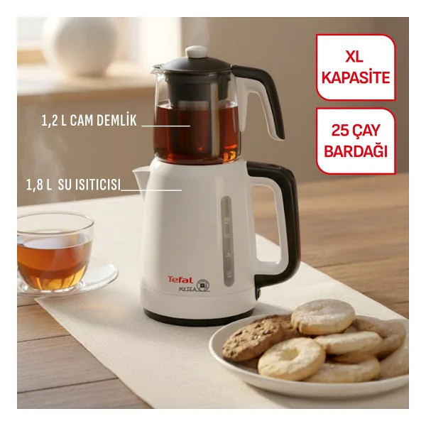 Tefal My Tea Beyaz 1500 W Cam Demlikli Çay Makinesi - Görsel 8