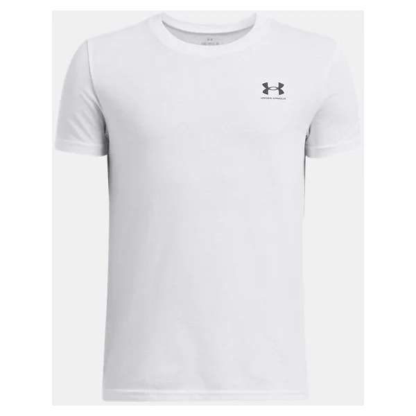 Under Armour Sportstyle Lc 1389962-100 Beyaz Kısa Kollu Bisiklet Yaka Çocuk Tişört - Görsel 3