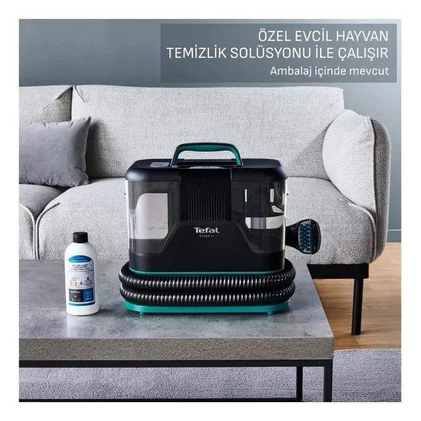 Tefal Halı ve Koltuk Yıkama Sistemi - Halı, Koltuk ve Kumaş Yüzeylerde Köklü Temizlik - Yeşil - Siyah - Görsel 5
