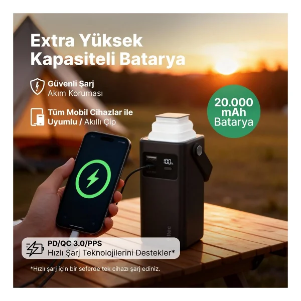 Ttec Recharger Extreme Lcd 2bb238 20000 mAh Hızlı Şarj Powerbank - Görsel 9