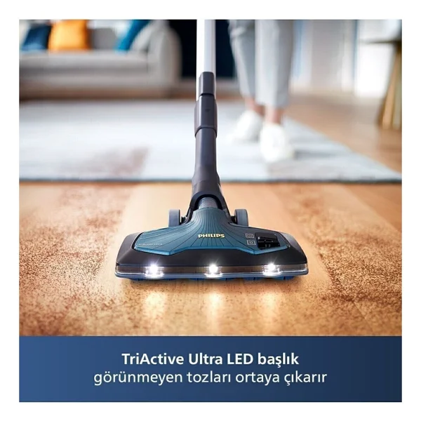 Philips Marathon Ultimate LED Işıklı Başlık, Kumandalı Kontrol Toz Torbasız Süpürge Allergy H13 Filtreli Temizlik + Turbo Başlık Hediyeli - Antrasit - Görsel 4
