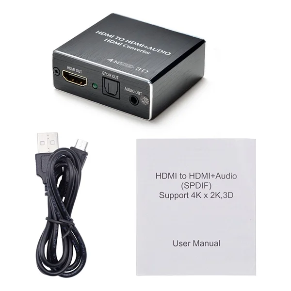 Anunnaki Hdmı + Audio Out Ayırıcı Extractor Converter Spdıf Toslink Optik 3.5mm Ses Çıkışlı 4K - Görsel 2