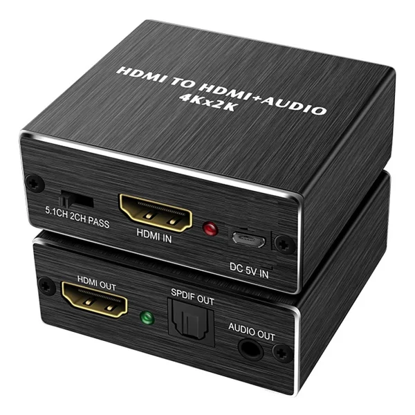 Anunnaki Hdmı + Audio Out Ayırıcı Extractor Converter Spdıf Toslink Optik 3.5mm Ses Çıkışlı 4K - Görsel 3