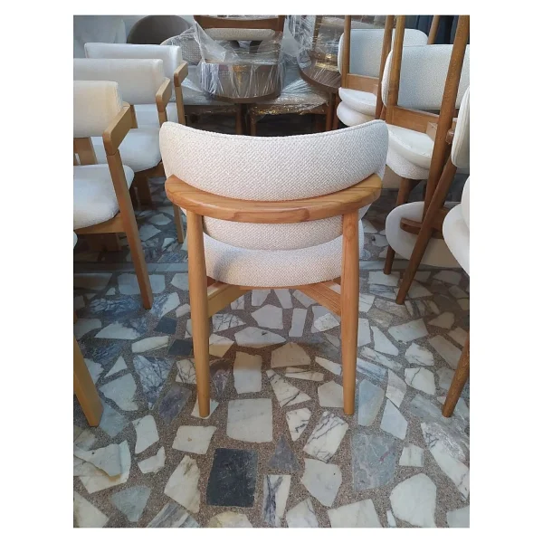 Norte Bohem 2'li Ahşap Ayaklı Silinebilir Kumaşlı Lugat Mutfak Yemek Sandalye - Natural - Görsel 7