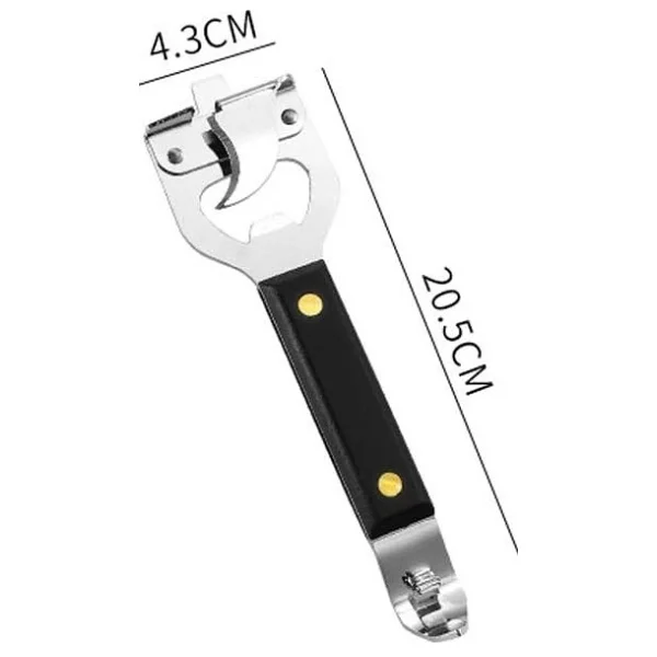 Transformacion 3'ü 1 Arada Konserve Açacağı Paslanmaz Çelik Malzemeden Ergonomik Siyah Saplı - Görsel 8
