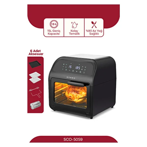 Sinbo Sco-5059 Xxxl Airfryer 15 Lt Fırın - Görsel 2