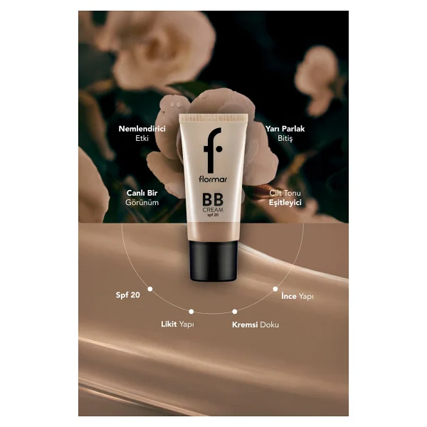 Flormar Hafif Yapılı & Yarı Parlak Bitişli Spf 20 02 Fair Light 35 Ml Bb Krem - Görsel 2