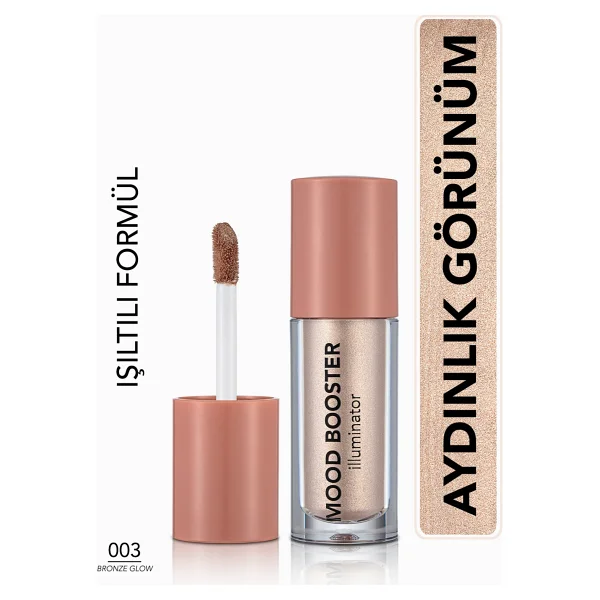 Flormar Mood Booster Hafif Yapılı & Kremsi Dokulu 003 Bronze Glow Likit Highlighter - Görsel 2