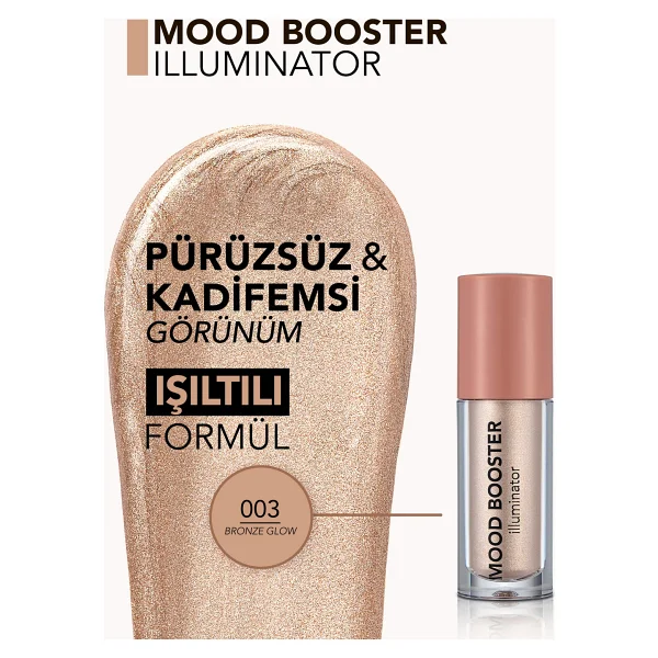 Flormar Mood Booster Hafif Yapılı & Kremsi Dokulu 003 Bronze Glow Likit Highlighter - Görsel 9