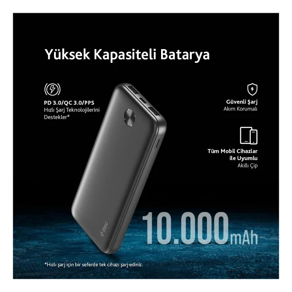 Ttec Recharger 2bb234 10000 mAh Hızlı Şarj Powerbank - Görsel 2