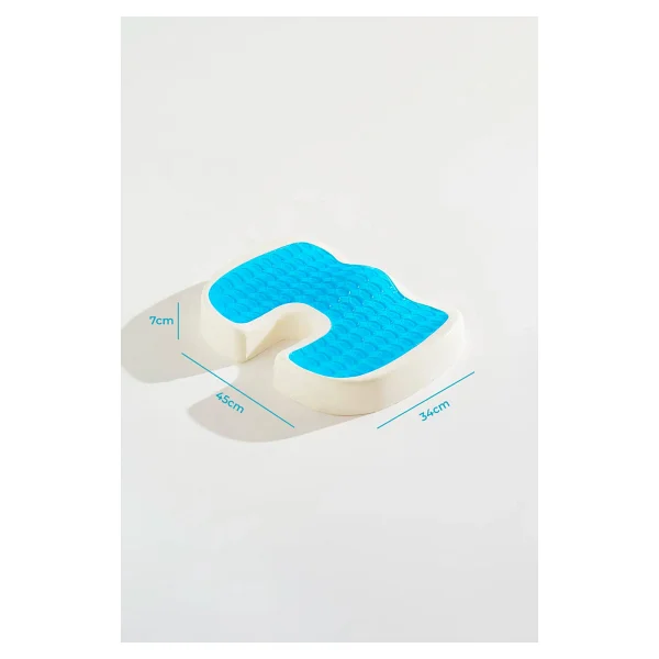 Softlife Coxygel Serinleten Visco Oturma Minderi Jelli Ortopedik Coccyx Kuyruk Sokumu Minderi 45x34x7cm - 45 X 35 Cm - Gri - Görsel 7