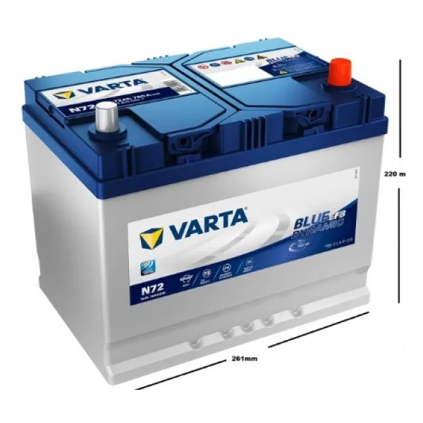 Varta Blue Dynamic N72 Start-Stop 12 V 72 Ah 760 Cca Akü - Görsel 4