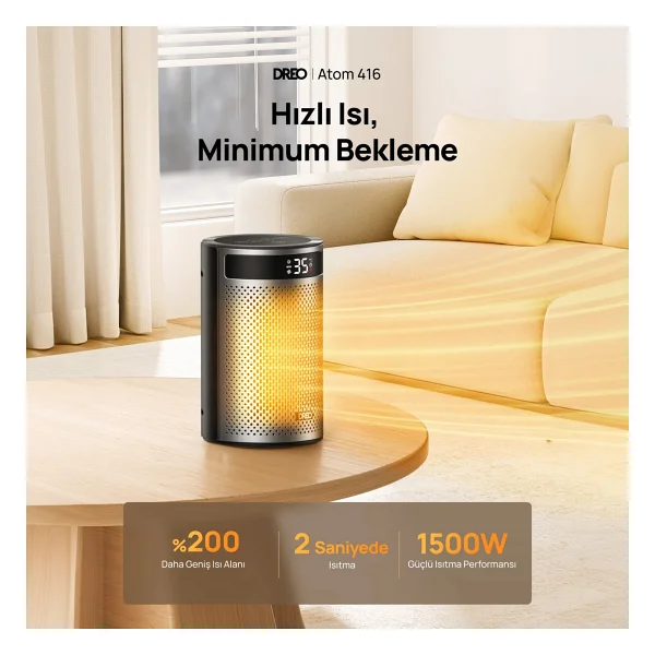Dreo Atom 416 1500 W Seramik Fanlı Isıtıcı - Görsel 7