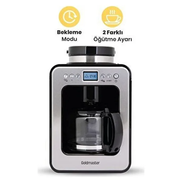 Goldmaster Gm-7353 Klass Öğütücülü Filtre Kahve Makinesi - Görsel 4