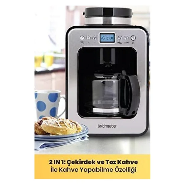 Goldmaster Gm-7353 Klass Öğütücülü Filtre Kahve Makinesi - Görsel 5
