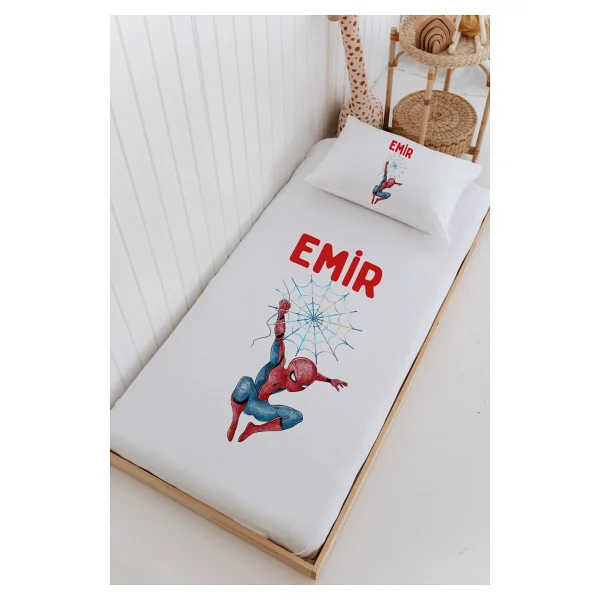 Lilabio Isme Özel %100 Pamuk Bebek Ve Çocuk Tek Kişilik 165 X 225 Cm Pike Takımı-Örümcek Adam - Görsel 4