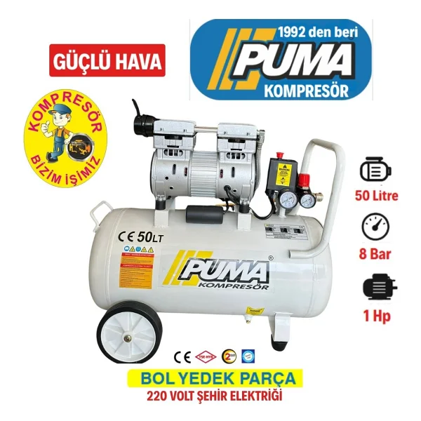 Puma 50 Lt Kompresör (Yağsız-Sessiz 1 Hp) - Görsel 5