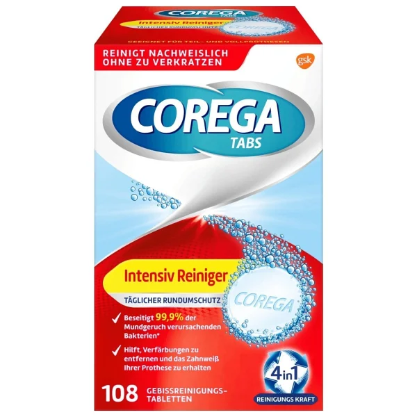 Corega Tablet 108'li Protez Temizleyici Günlük Kullanım İçin 99,9% Bakteri Temizleme Gücü - Görsel 4