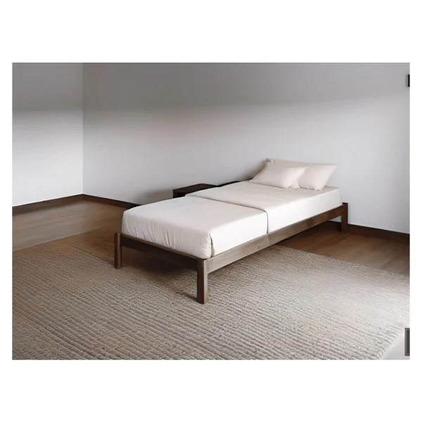 Pinoxi 150cm X 200cm Ceviz Renk Doğal Masif Ahşap Butik Karyola Ceviz Renk Başlıksız - 150 X 200 Cm - Görsel 4