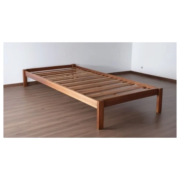 Pinoxi 150cm X 200cm Ceviz Renk Doğal Masif Ahşap Butik Karyola Ceviz Renk Başlıksız - 150 X 200 Cm - Görsel 6