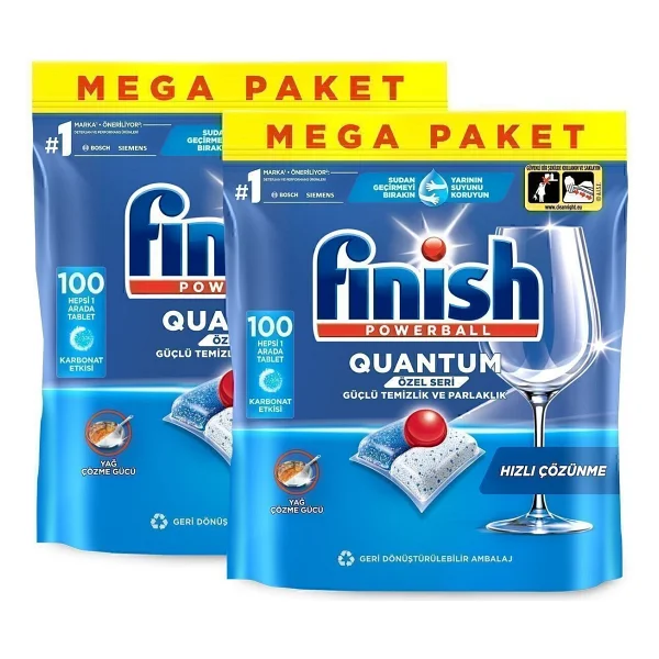 Finish Quantum Bulaşık Makinesi Tableti 100'lü 2 Adet - Görsel 2