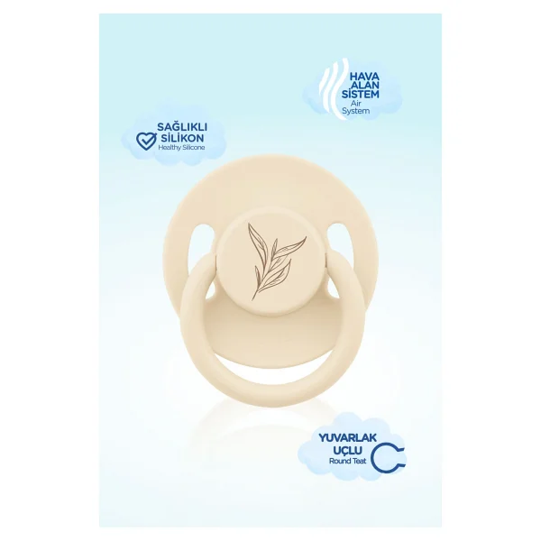 Wee Baby Pure Yuvarlak Uçlu Kauçuk Emzik No:3 Krem 18+ Ay - Görsel 3