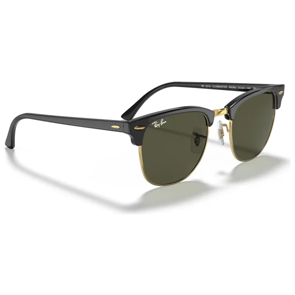 Ray-Ban Clubmaster 3016 W0365 Black/Gold-Green Güneş Gözlüğü - Görsel 8