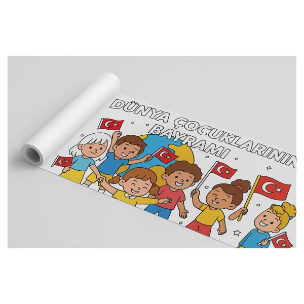 Haydi Dekor 23 Nisan Ulusal Egemenlik Ve Çocuk Bayramı Boyama Rulosu - Çocuklar Için Atatürk Ve Bayram Temalı 4 Metrelik Dev Boyama Kağıdı Eğitici Ve Eğlenceli Etkinlik - Görsel 4