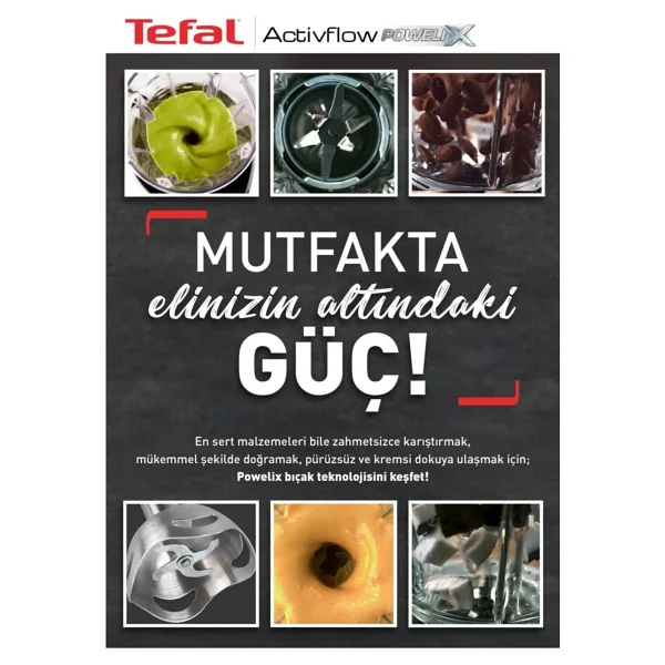 Tefal Dilimleyici Ve Rende 4 Bıçaklı Powelix 1500w Güç 1,5 Litre Cam Hazneli Mutfak Robotu - Siyah - Görsel 3