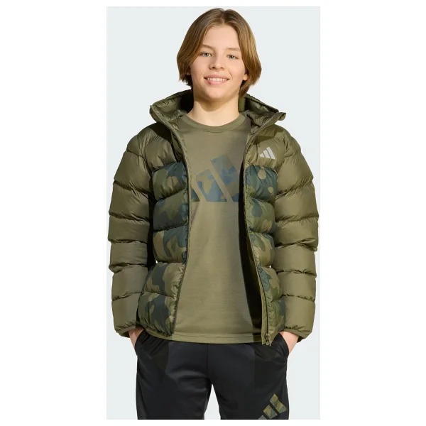 Adidas Synthetic Down Allover Print Kapüşonlu Çocuk Şişme Mont - Görsel 2