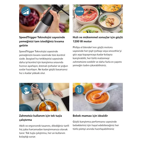 Philips 5000 Serisi Doğrayıcı, Blender Ve Karıştırma 1200w Üstün Karıştırma Blender Mutfak Robotu+ Mutfak Tartısı - Siyah - Görsel 3