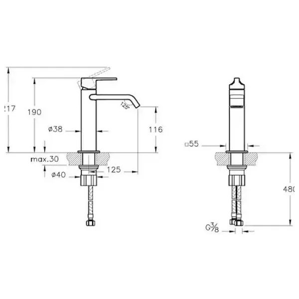 Vitra Suit A4281639 Siyah Lavabo Bataryası - Görsel 9