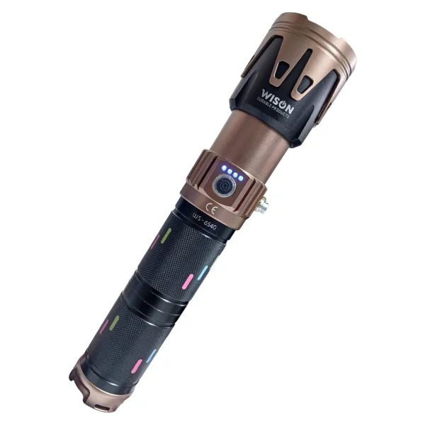 Wison Ws-6540 Profesyonel Yakıcı Özellikli El Feneri 50w - 5000 Lümen - 19200 mAh - Zoomlu & Type-C Şarjlı - Siyah - Altın - 50 W - Görsel 4