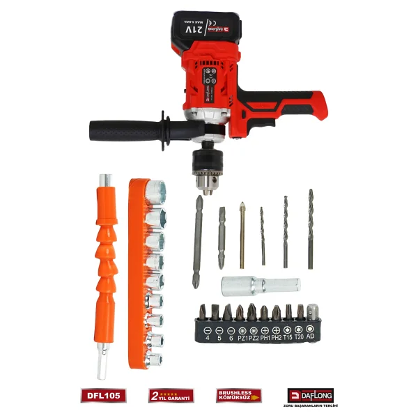 Daflong Dfl-105 Premium 2ın1 Set Şarjlı Toprak Burgu Makinesi - Görsel 2