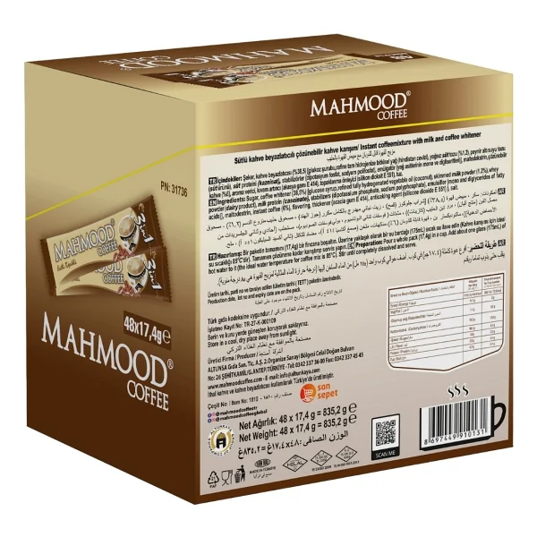 Mahmood Coffee 3'ü 1 Arada Sütlü Köpüklü 48'li Hazır Kahve - Görsel 3