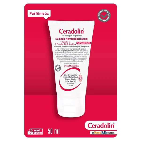 Ceradolin 50 Ml Su Bazlı Nemlendirici Krem E Vitamini İle 24 Saat Nemlendirme Sağlayan Ürün - Görsel 4