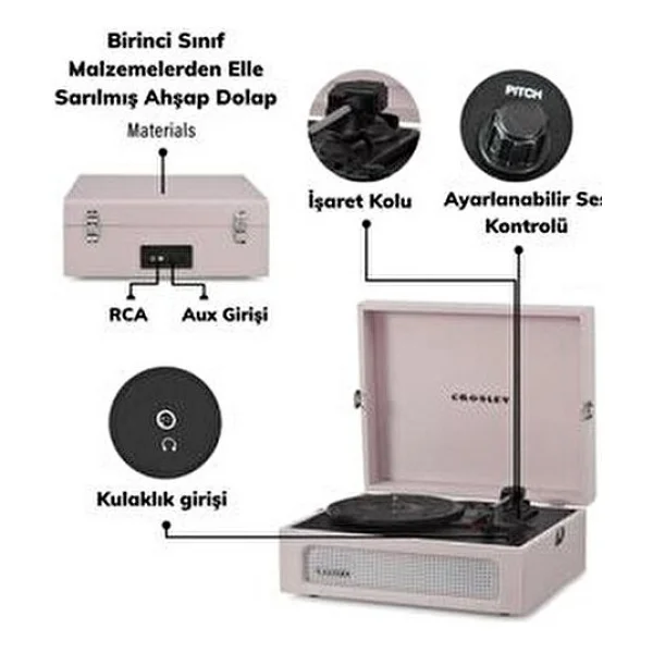 Crosley Voyager 2-Way Pembe Pikap - Görsel 6