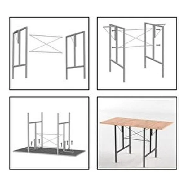Retodesign Katlanır Mutfak Masası Modern Ahşap Tasarım 1625 Kullanışlı Ve Şık - Görsel 4