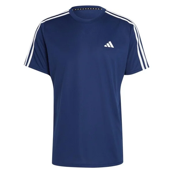 Adidas Train Essentials 3-Stripes Training IB8152 Mavi Kısa Kollu Bisiklet Yaka Erkek Spor Tişört - Görsel 5