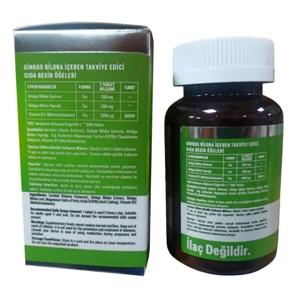 Alftamin Ginkgo Biloba Ve B12 İçeren Takviye 1100 Mg 60 Tablet - Görsel 7